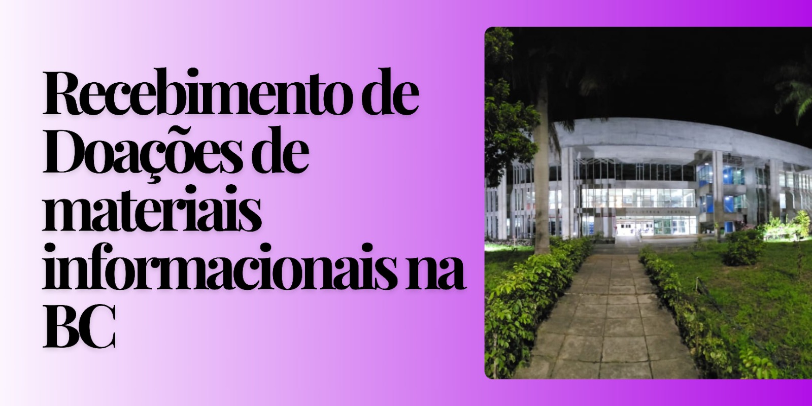 Banner Recebimento de Doações